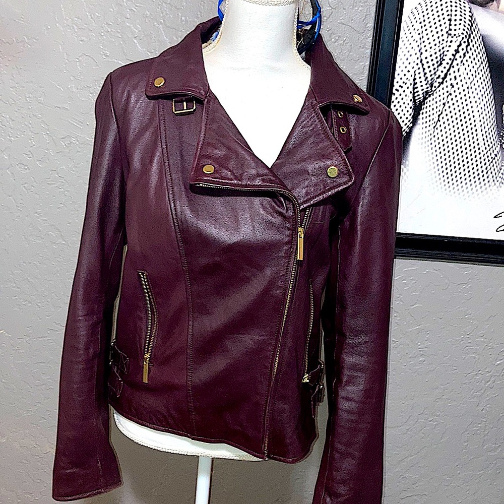 Victoria secret oxblood Genuine leather jacket